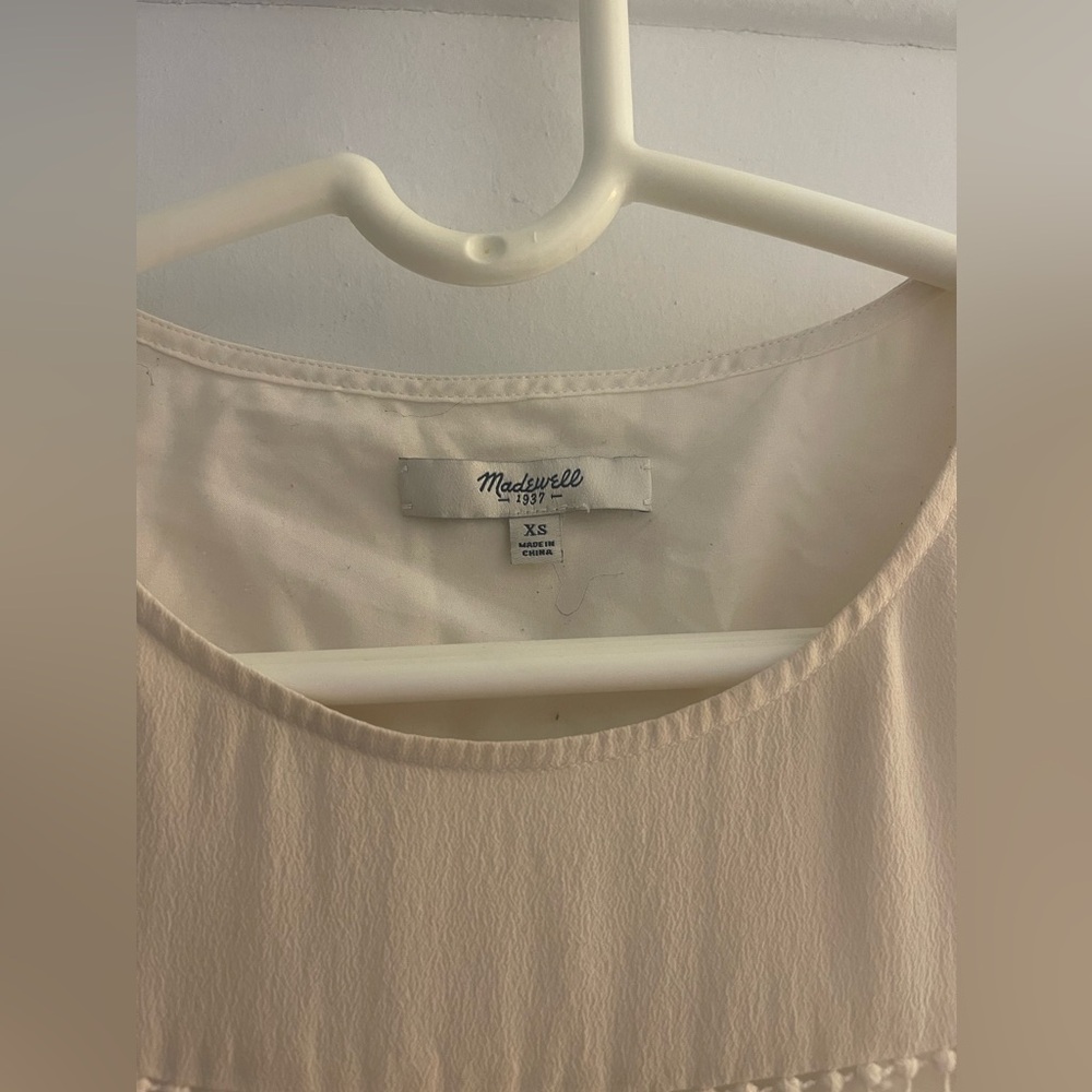 Madewell Cream Cotton and Silk T Shirt Blouse Size XS - Picture 2 of 4